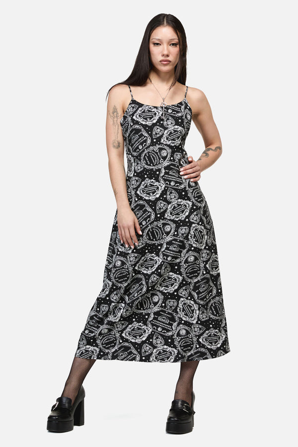 Dangerfield NZ - Séance Goth Strap Midi Dress - black