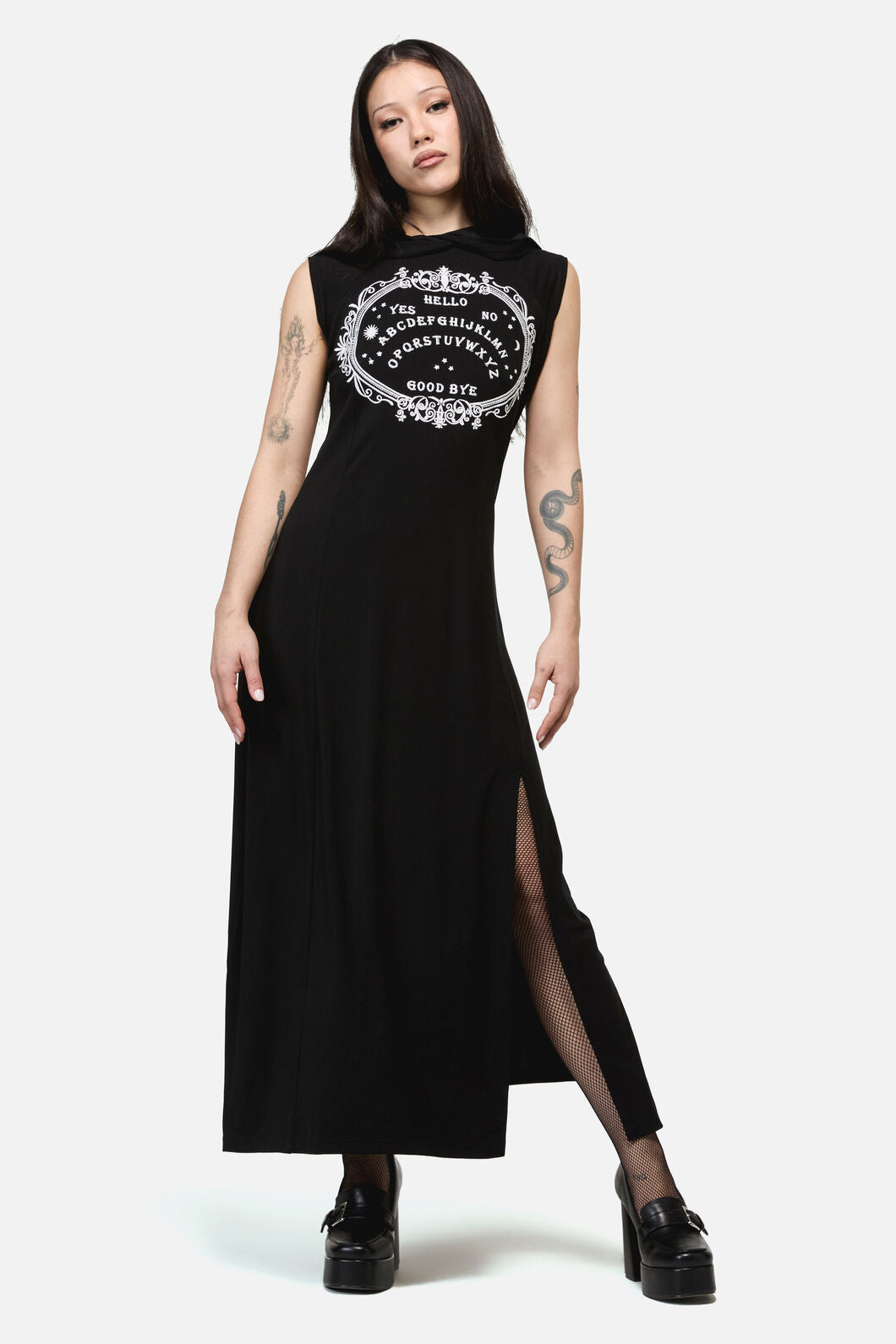 Dangerfield NZ - Séance Hooded Goth Maxi Dress - black