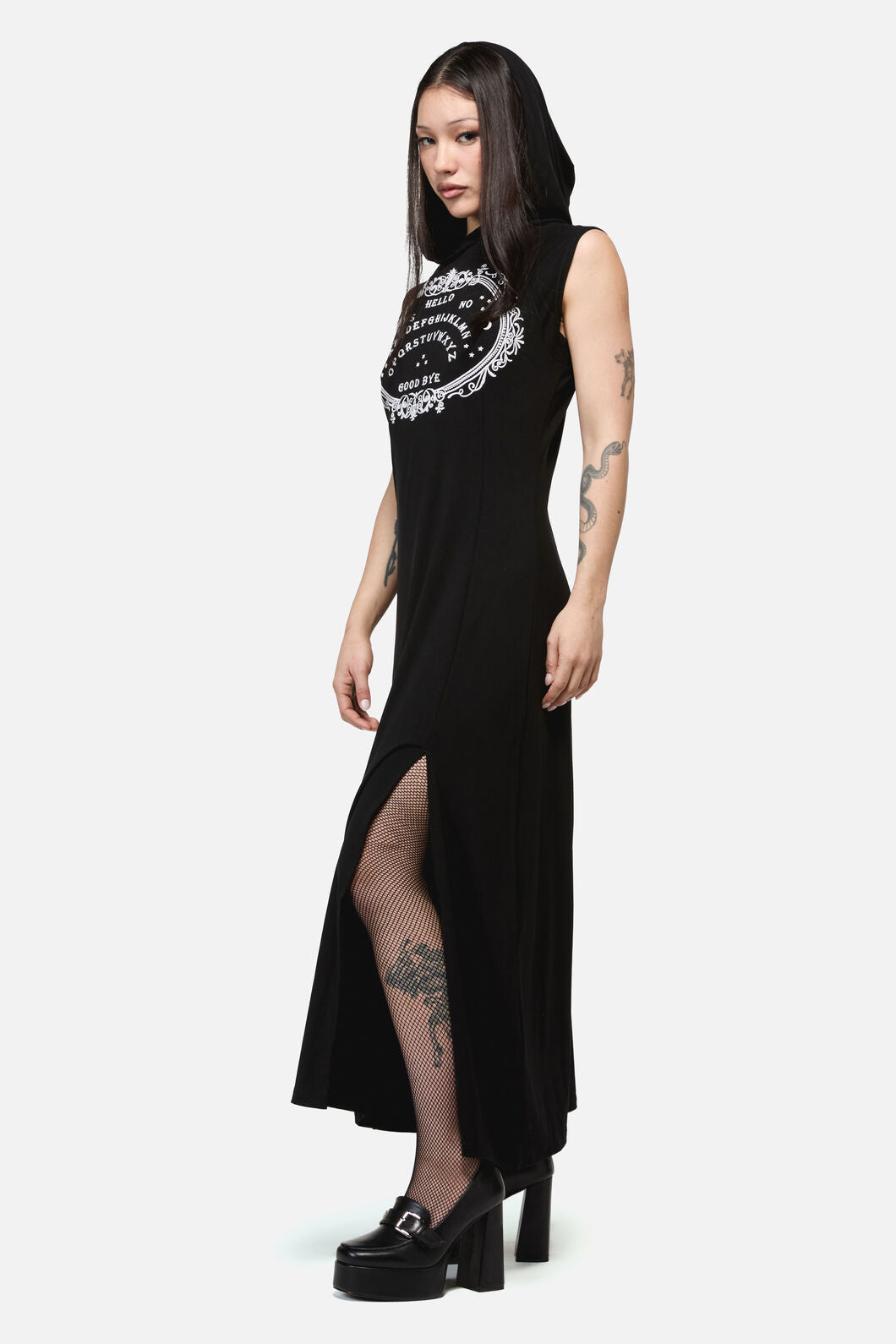 Dangerfield NZ - Séance Hooded Goth Maxi Dress - black