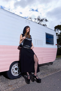Dangerfield NZ - Séance Hooded Goth Maxi Dress - black