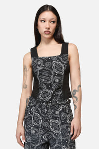 Dangerfield NZ - Séance Print Goth Corset Top - black