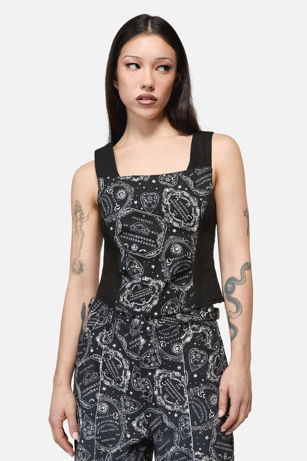 Dangerfield NZ - Séance Print Goth Corset Top - black
