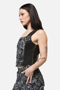 Dangerfield NZ - Séance Print Goth Corset Top - black