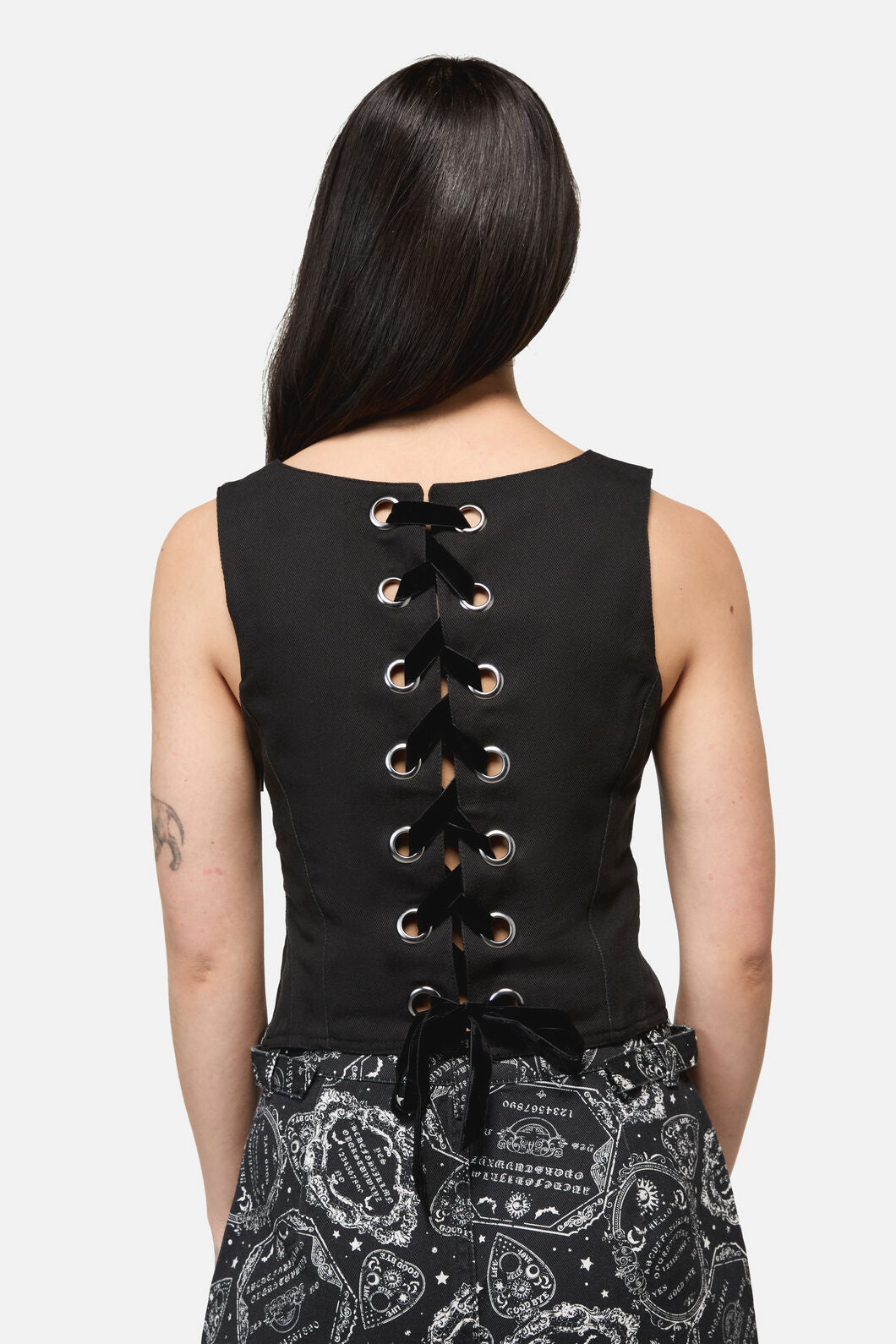 Dangerfield NZ - Séance Print Goth Corset Top - black