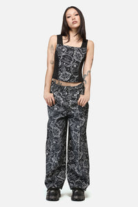 Dangerfield NZ - Séance Print Goth Corset Top - black