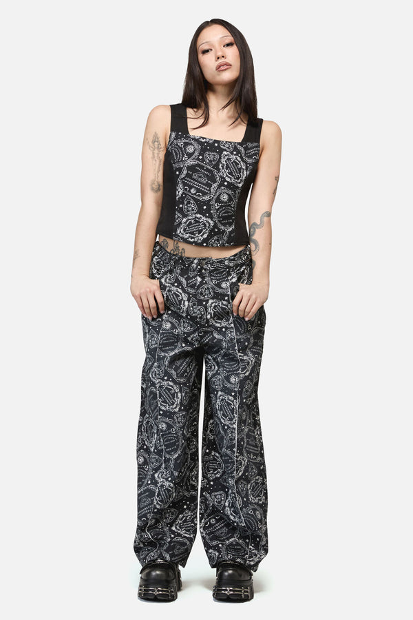 Dangerfield NZ - Séance Print Goth Corset Top - black