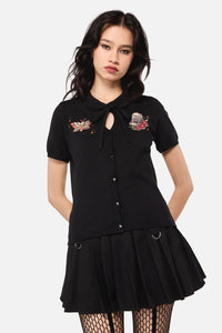 Dangerfield NZ - All HallowsEveTattooPlCardigan - black