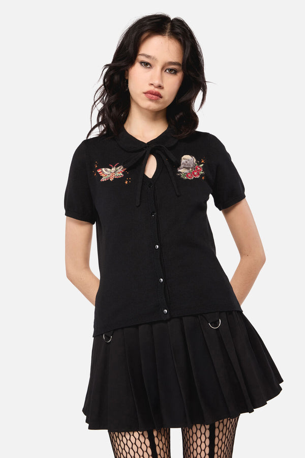 Dangerfield NZ - All HallowsEveTattooPlCardigan - black