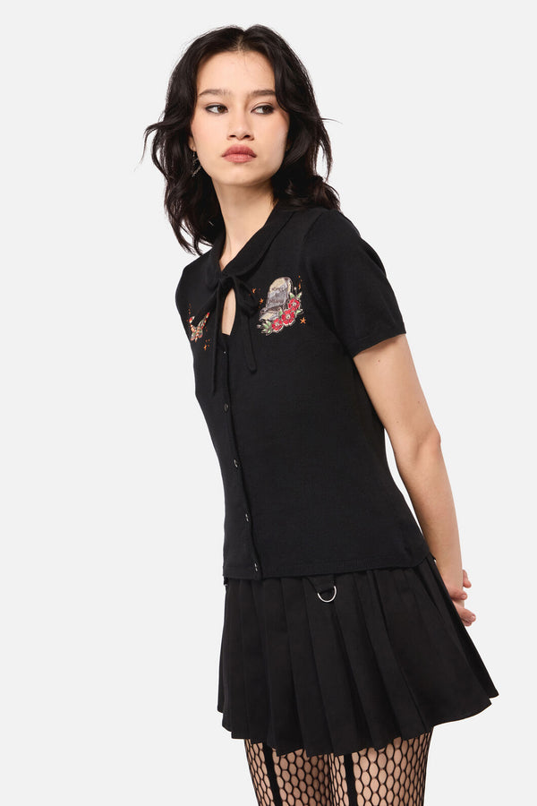Dangerfield NZ - All HallowsEveTattooPlCardigan - black
