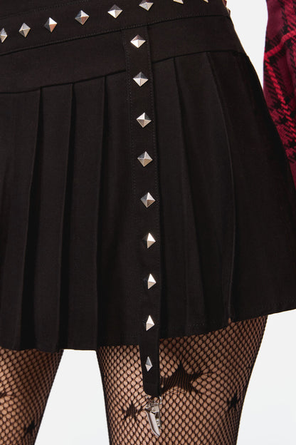 Dangerfield NZ - Barb Stud Trim Skort - black
