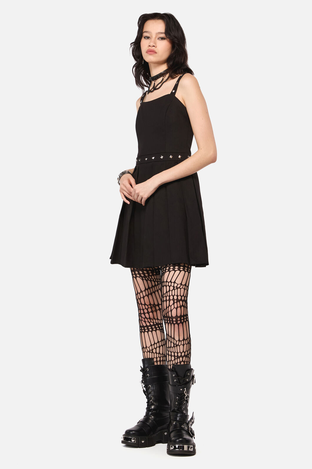 Dangerfield NZ - Barb Stud Trim Dress - black