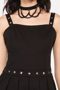 Dangerfield NZ - Barb Stud Trim Dress - black