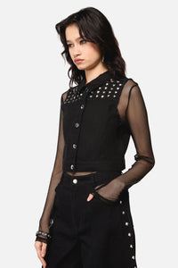 Dangerfield NZ - Barb Stud Trim Vest - black