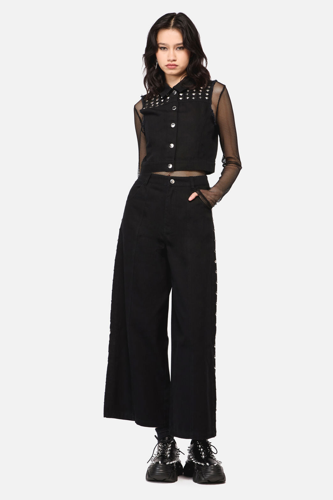 Dangerfield NZ - Barb Stud Trim Vest - black