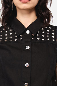 Dangerfield NZ - Barb Stud Trim Vest - black