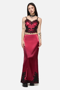 Dangerfield NZ - Rosalie Formal Lace Trim Top - red
