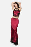 Dangerfield NZ - Rosalie Formal Lace Trim Skirt - red