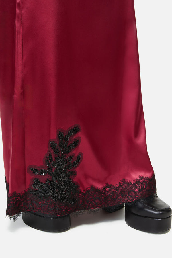 Dangerfield NZ - Rosalie Formal Lace Trim Skirt - red