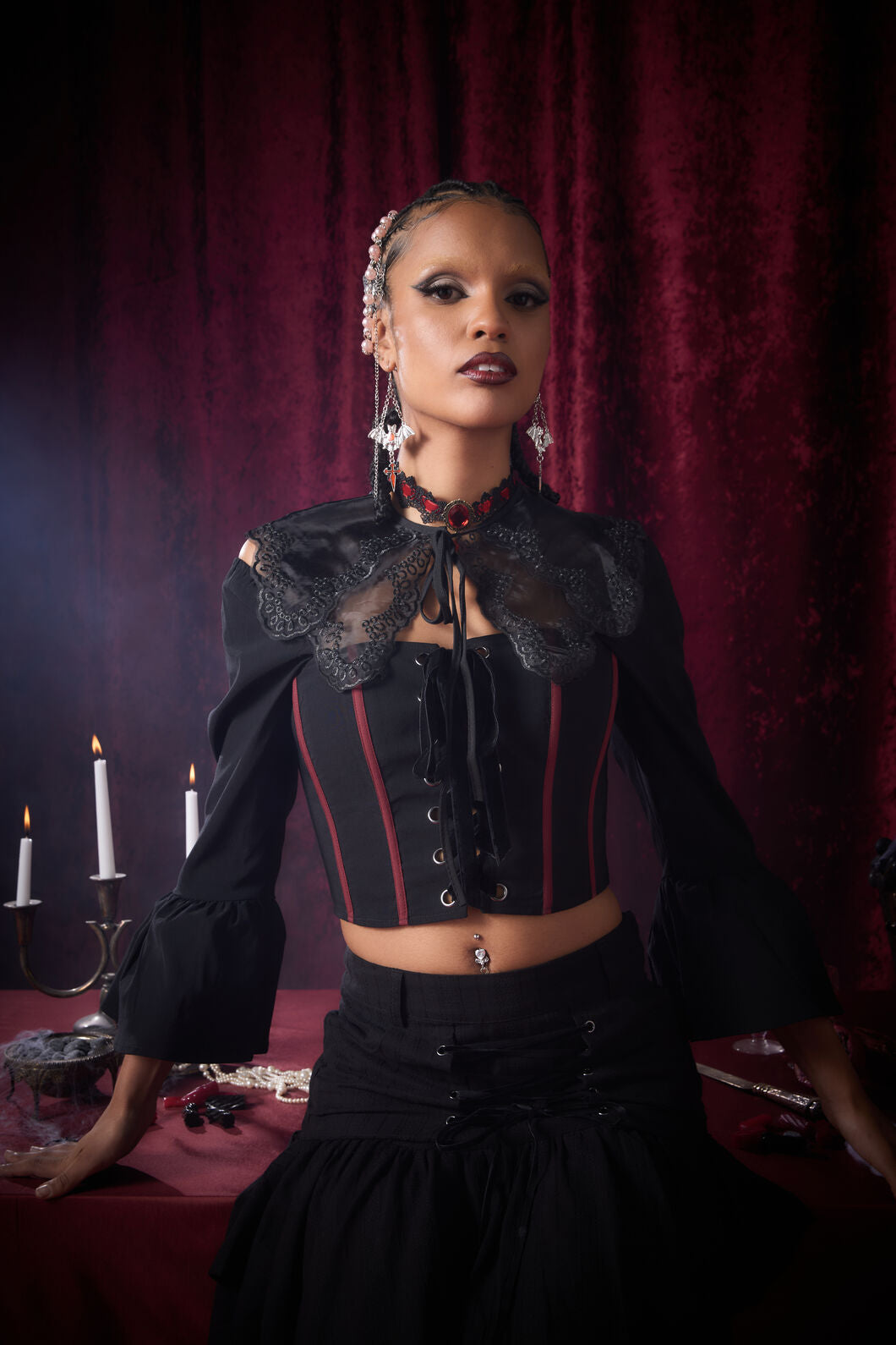 Dangerfield NZ - Pirate Contrast Goth Corset - black
