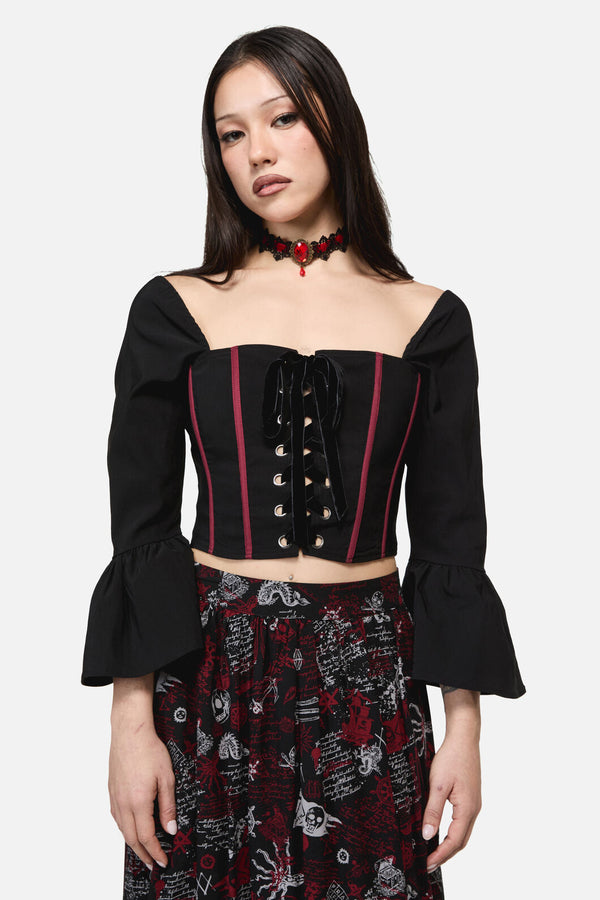 Dangerfield NZ - Pirate Contrast Goth Corset - black