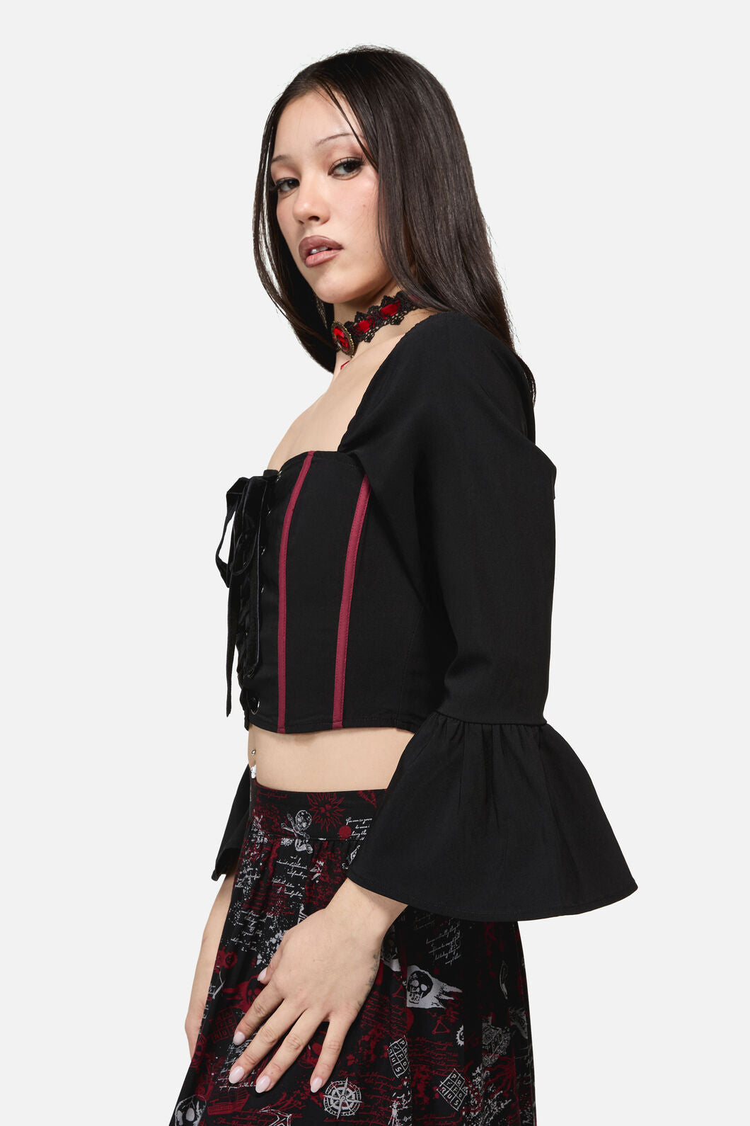Dangerfield NZ - Pirate Contrast Goth Corset - black