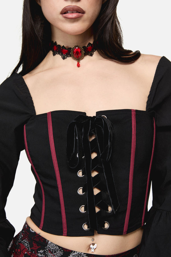 Dangerfield NZ - Pirate Contrast Goth Corset - black