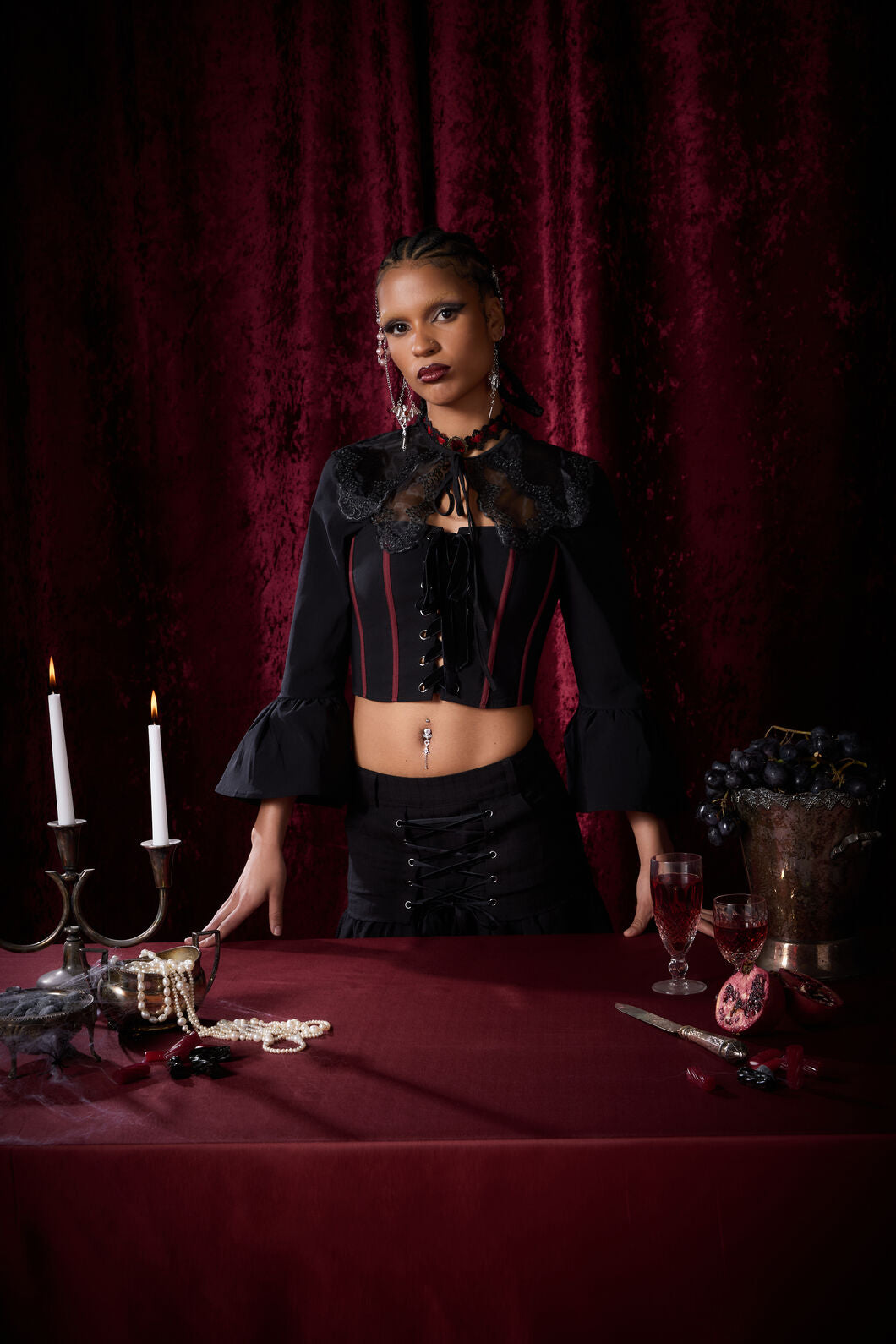 Dangerfield NZ - Pirate Contrast Goth Corset - black