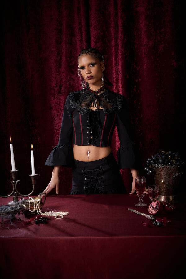 Dangerfield NZ - Pirate Contrast Goth Corset - black