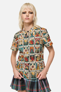 Dangerfield NZ - Tarot Print Goth Blouse - multi