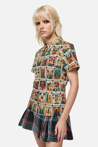 Dangerfield NZ - Tarot Print Goth Blouse - multi
