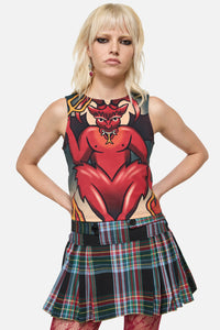 Dangerfield NZ - Lucifer High Neck Goth TankTop - multi