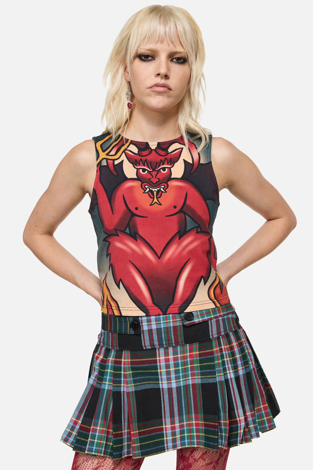 Dangerfield NZ - Lucifer High Neck Goth TankTop - multi