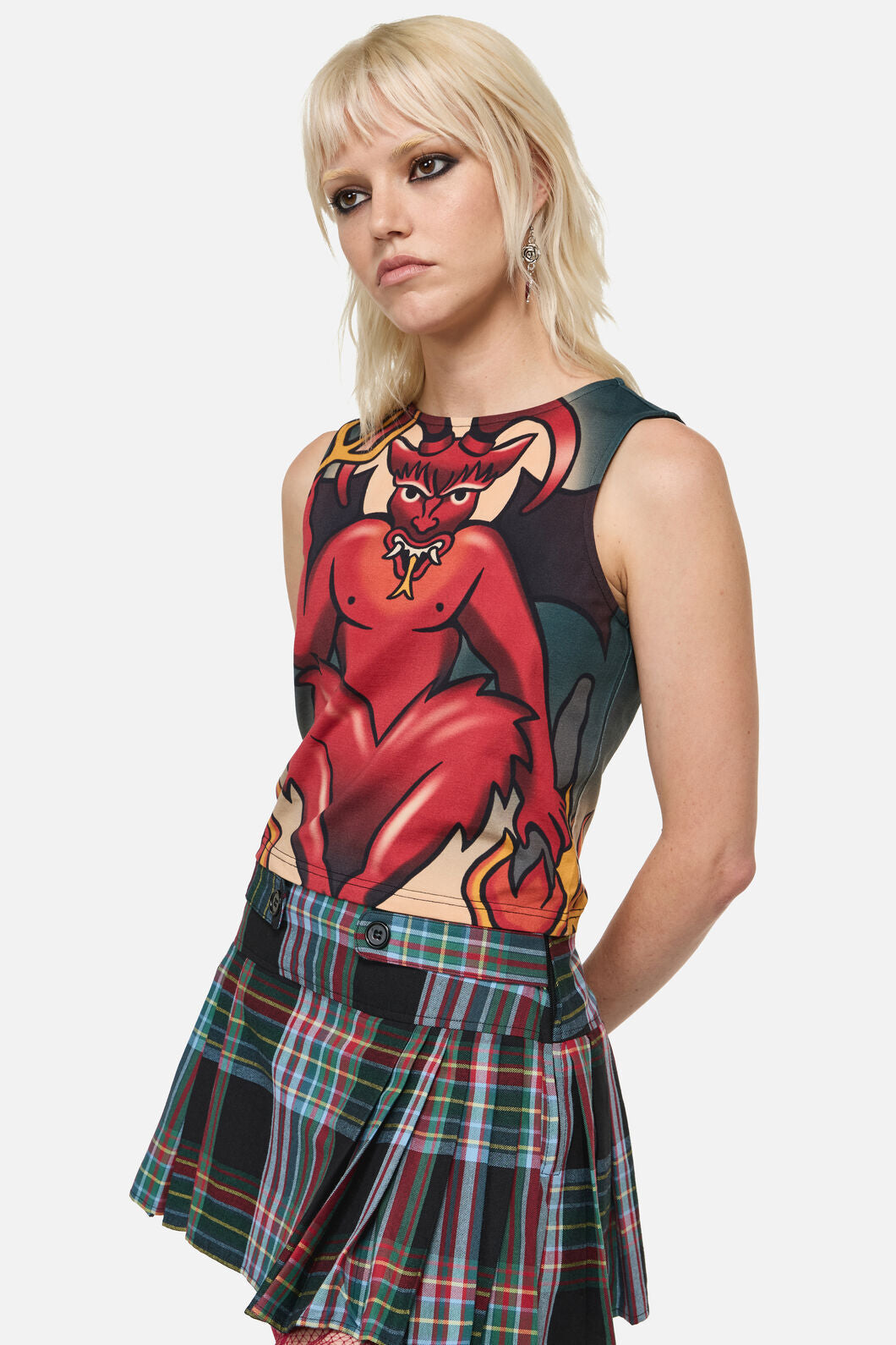 Dangerfield NZ - Lucifer High Neck Goth TankTop - multi
