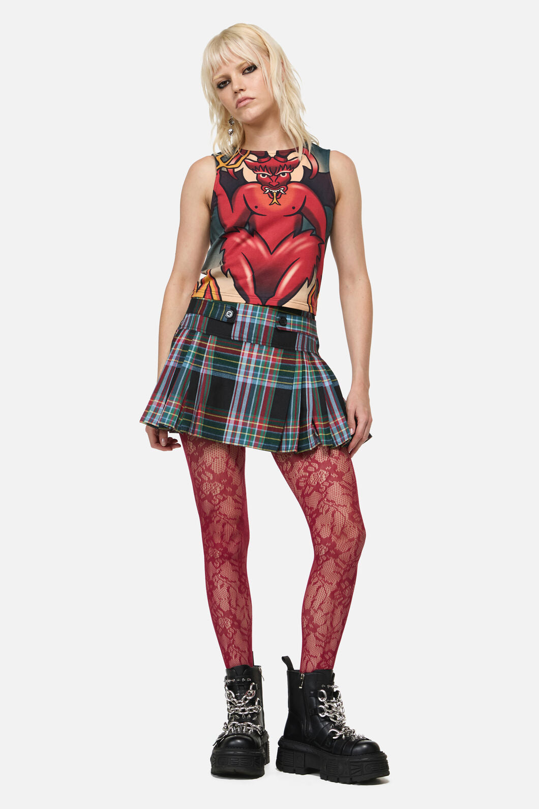 Dangerfield NZ - Lucifer High Neck Goth TankTop - multi