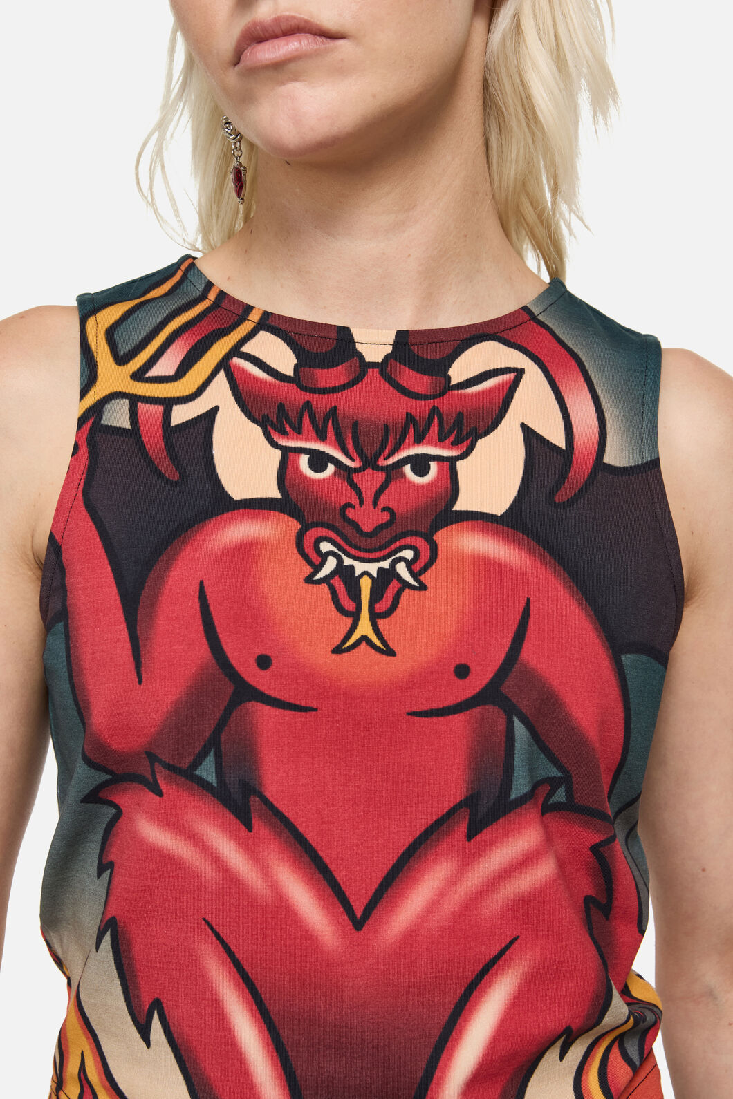 Dangerfield NZ - Lucifer High Neck Goth TankTop - multi