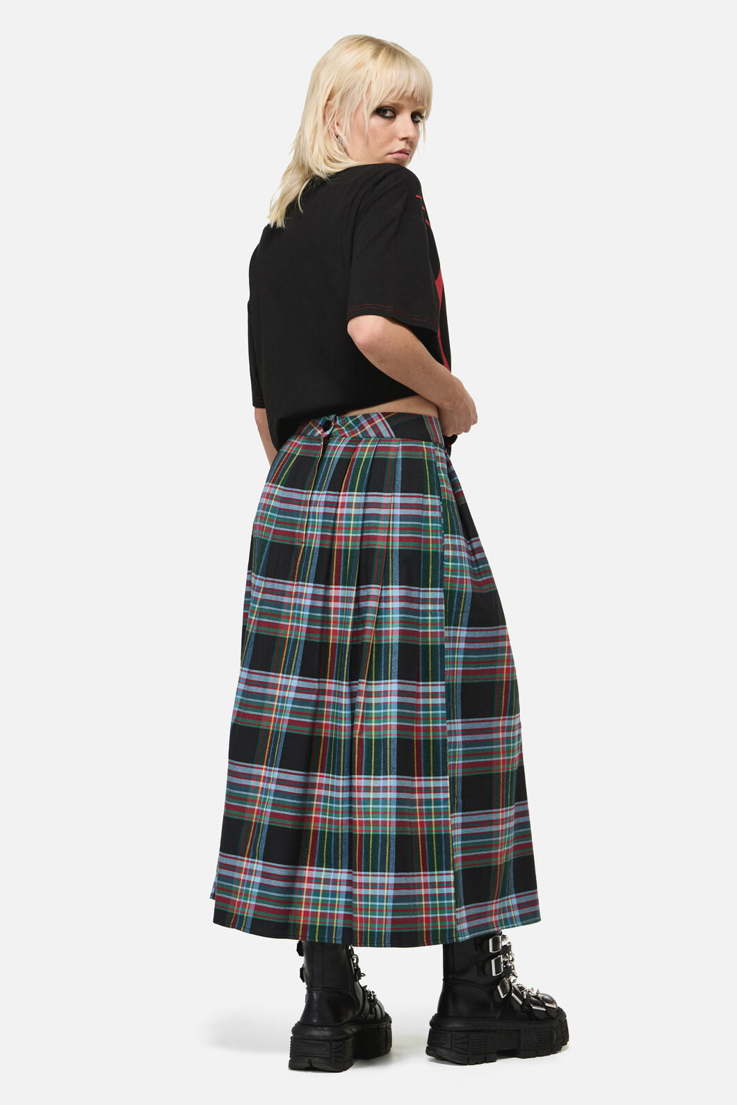 Dangerfield NZ - Hermit Goth Tartan Midi Skirt - multi