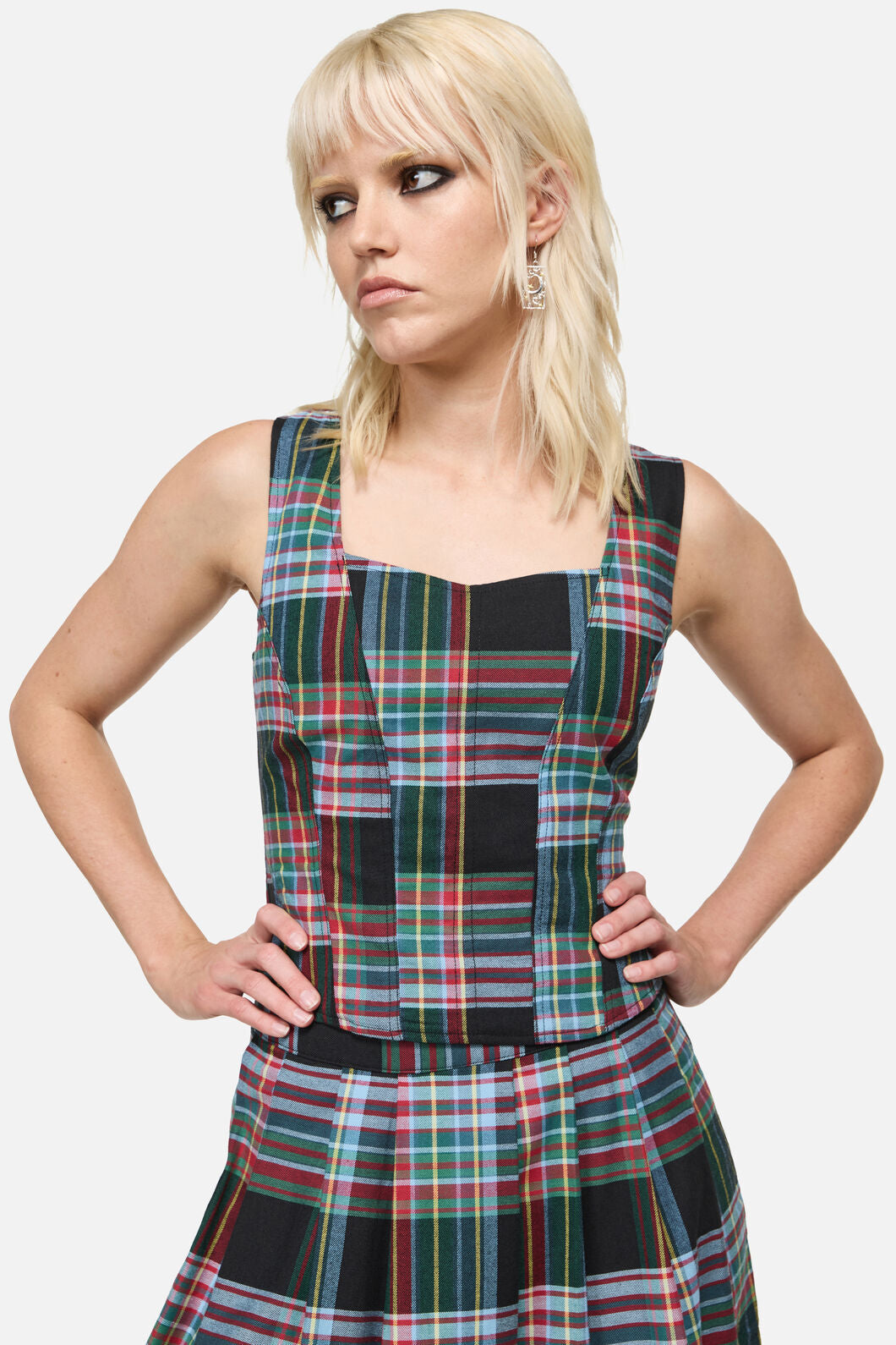 Dangerfield NZ - Hermit Goth Tartan Corset Top - multi