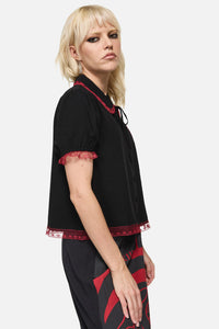 Dangerfield NZ - Temperance Goth Print Blouse - black