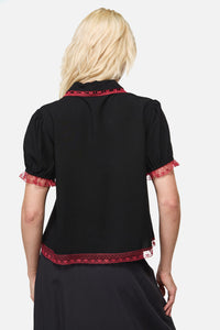 Dangerfield NZ - Temperance Goth Print Blouse - black