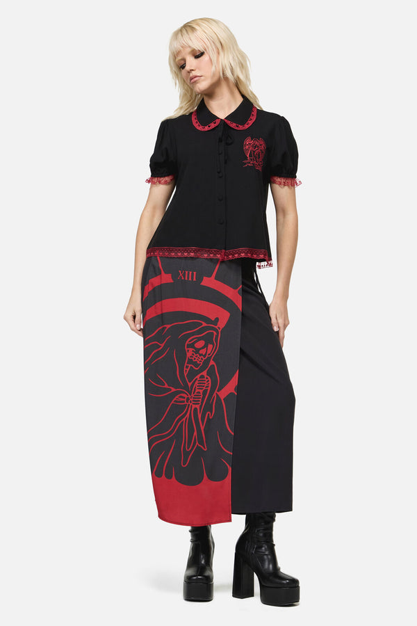 Dangerfield NZ - Temperance Goth Print Blouse - black