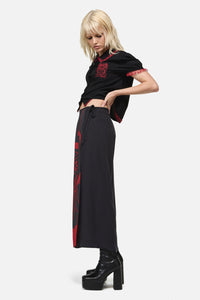 Dangerfield NZ - Reaper Goth Midi Wrap Skirt - black
