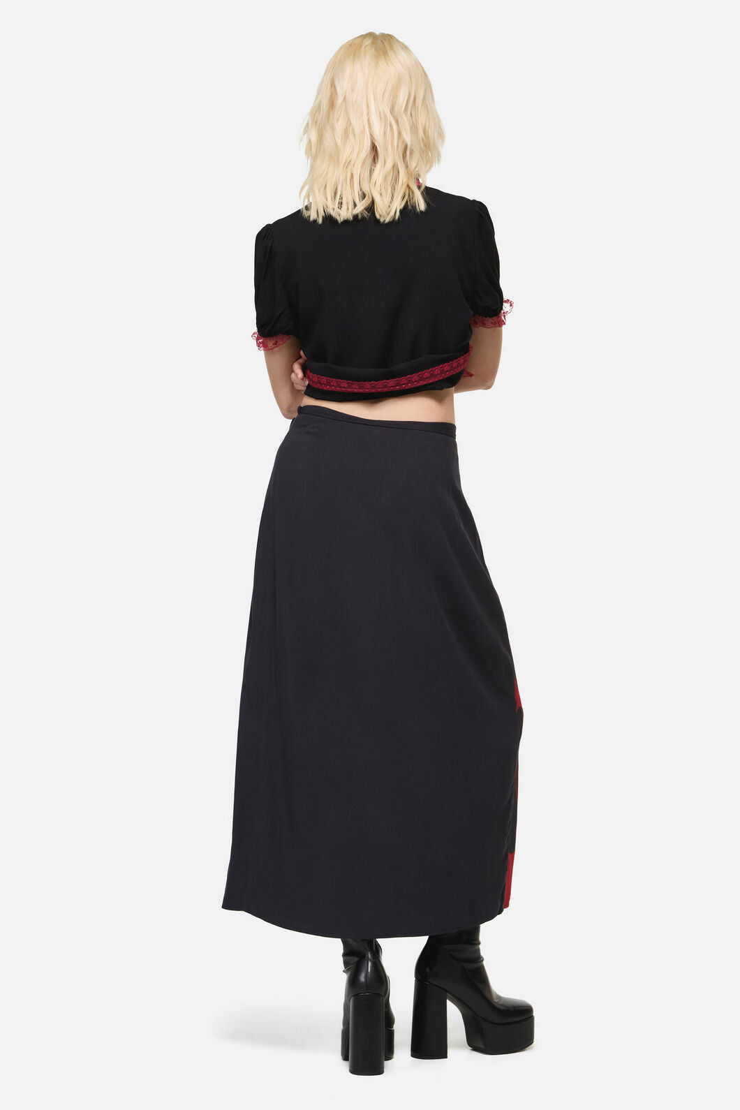 Dangerfield NZ - Reaper Goth Midi Wrap Skirt - black