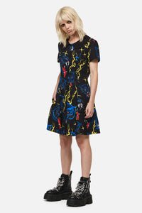 Dangerfield NZ - Panther Punk Mini Dress - black