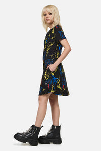 Dangerfield NZ - Panther Punk Mini Dress - black