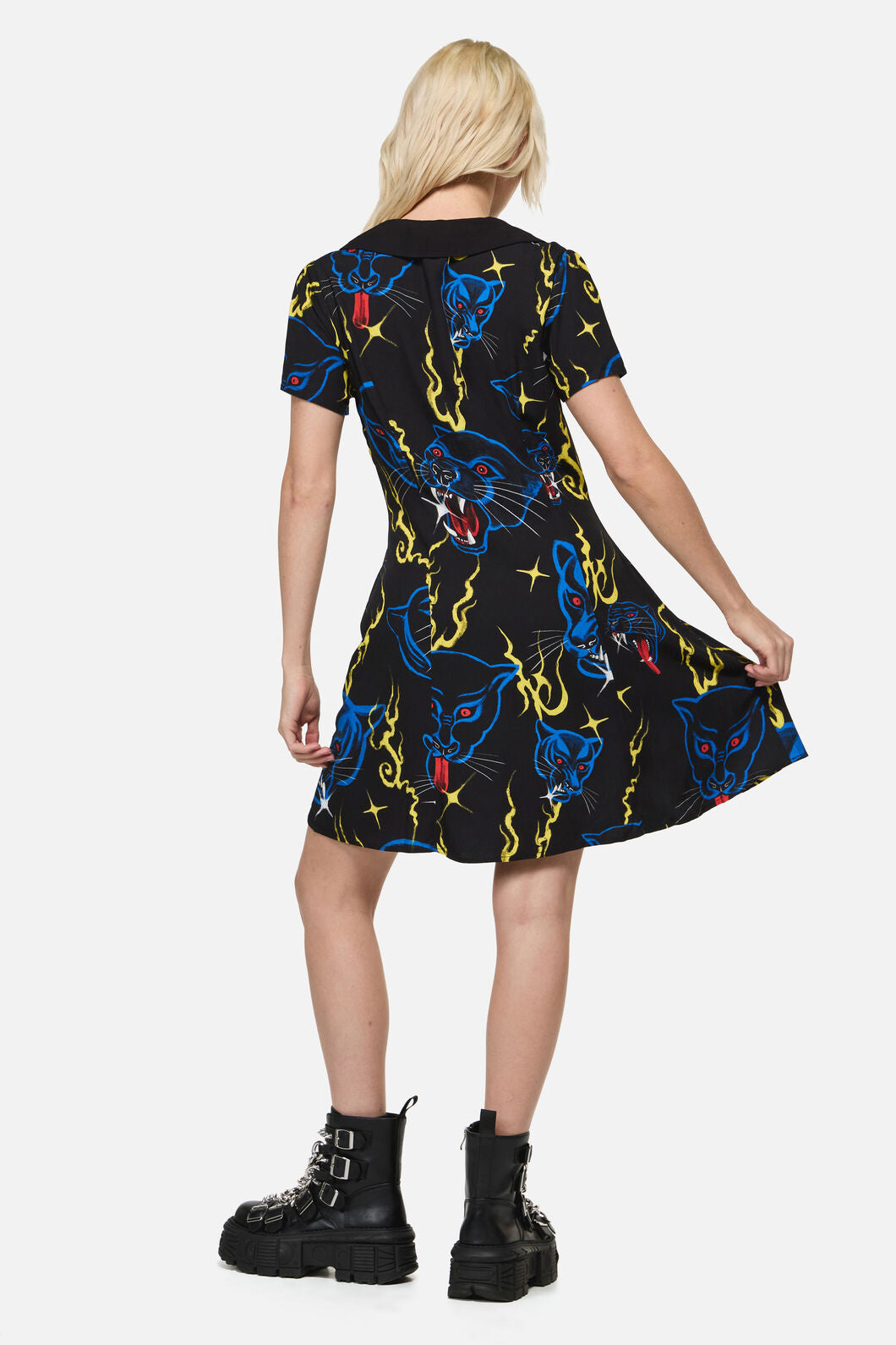 Dangerfield NZ - Panther Punk Mini Dress - black