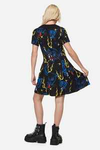 Dangerfield NZ - Panther Punk Mini Dress - black