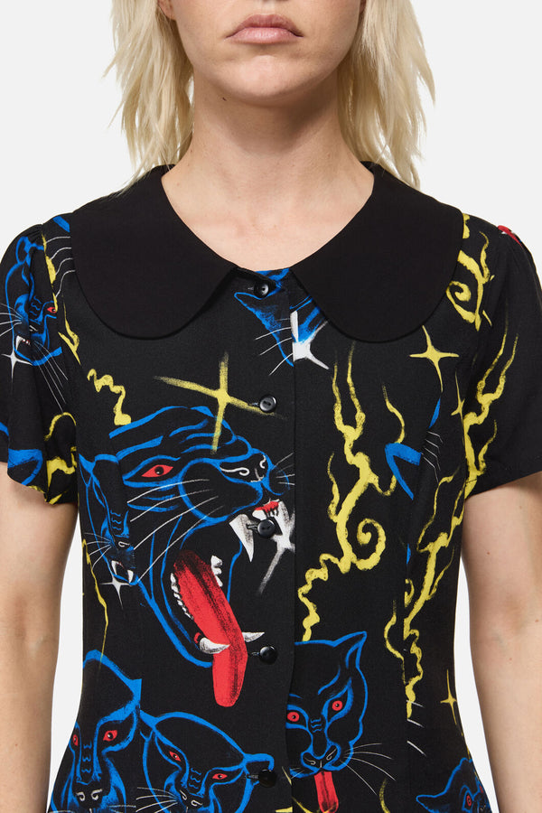 Dangerfield NZ - Panther Punk Mini Dress - black