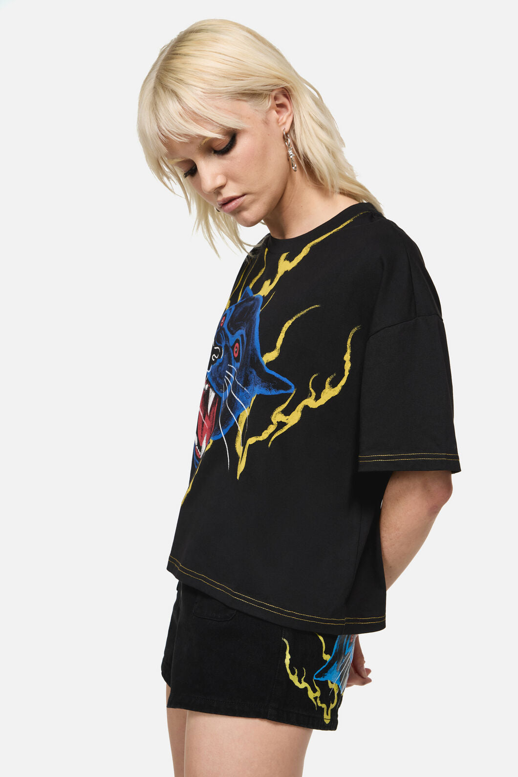 Dangerfield NZ - Rawr Oversized Punk Tee - black