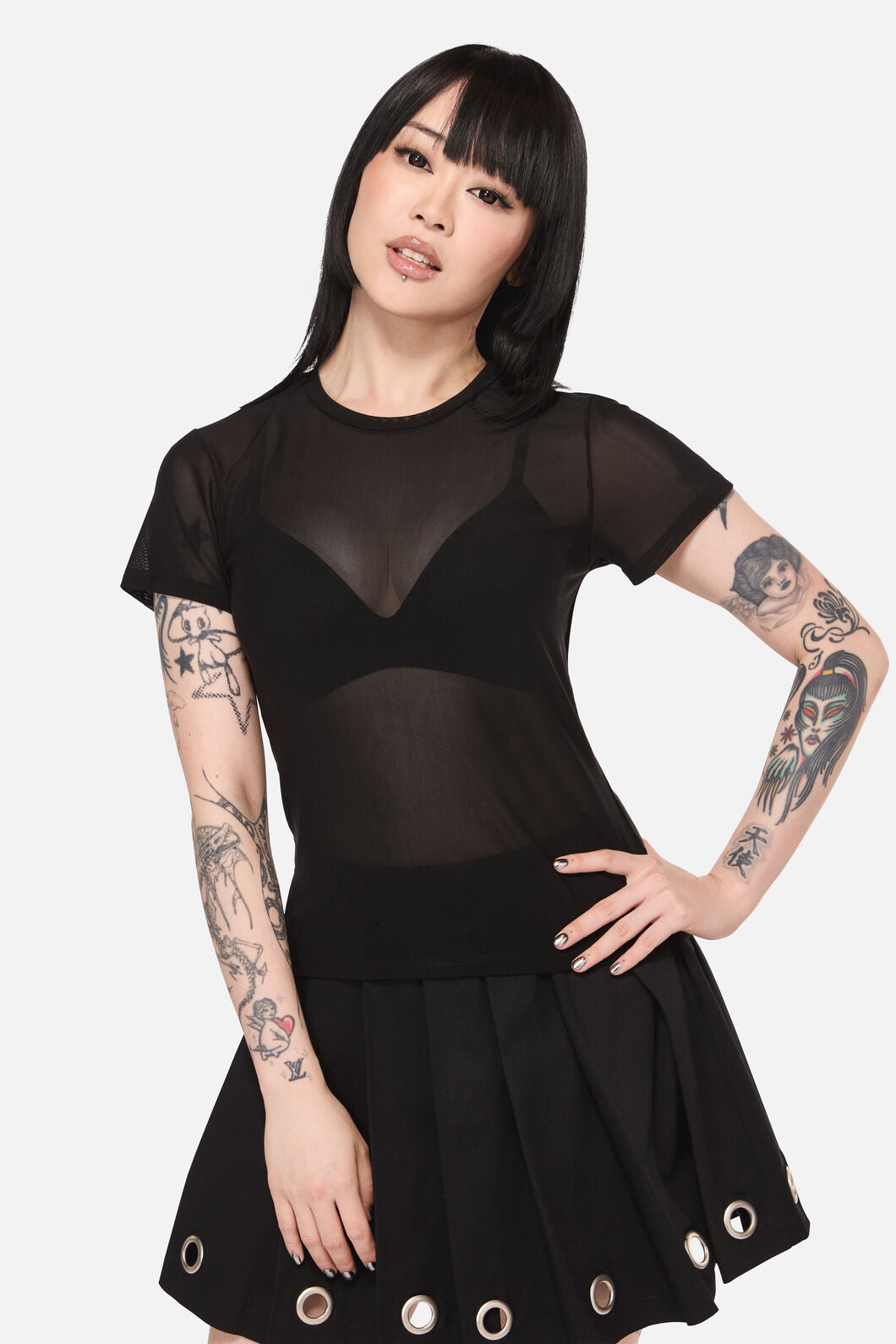 Dangerfield NZ - Electric Punk Mesh Top - black