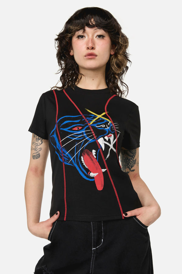 Dangerfield NZ - Rawr Punk Stitch Tee - black